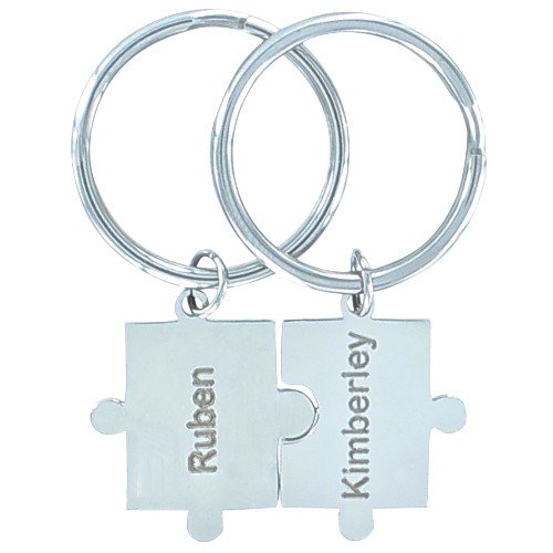 Sleutelhanger puzzelstuk set van 2 stuks