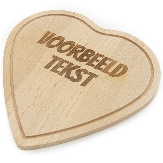 Houten hart 16 cm x 16 cm - Laat dit mooie hart gratis graveren met naam of tekst naar keuze - Je hebt een ruime keuze uit meer dan 160 lettertypen