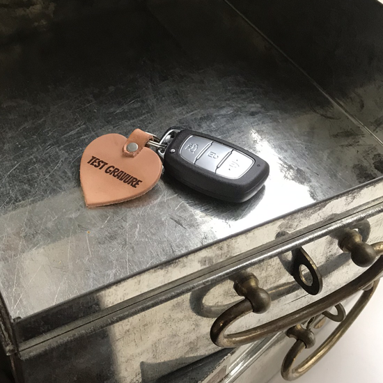 Sleutelhanger kalfsleer hart