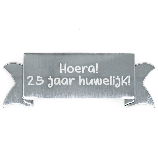 Aluminium naambordje vlag 73 x 27mm zilverkleurig