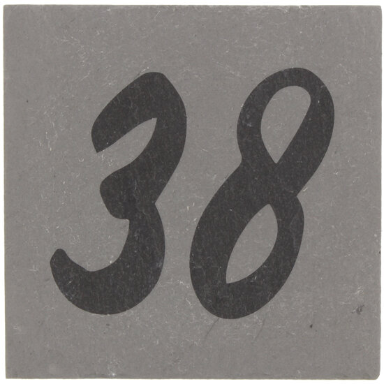 Leisteen naambordje huisnummer met blind bevestiging omgekeerde gravure 10 x 10 cm 3