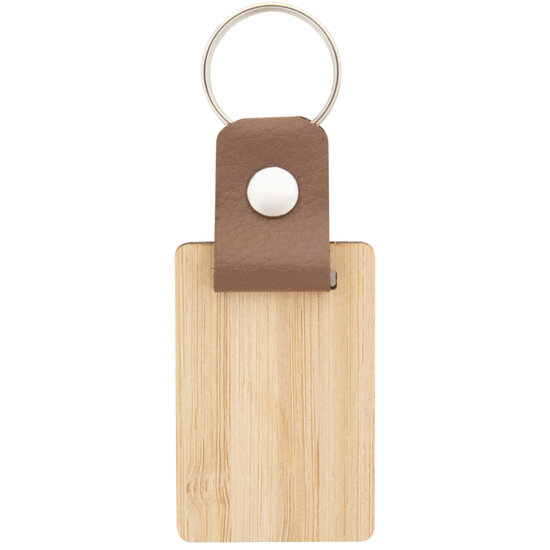 Bamboe sleutelhanger accent rechthoekig
