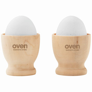 Set van 2 houten eierdopjes